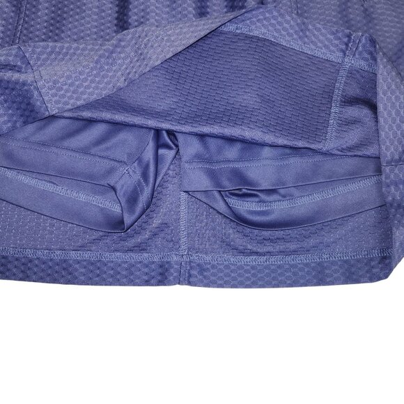 Monterey Club Womens L 12/14  Textured Blue Pull-On Skort  Zipper Pockets 2421 - Picture 3 of 9